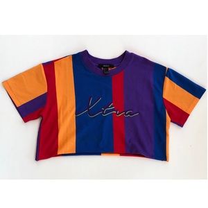 Forever 21 Xtra Blue Red Orange Purple Crop Top